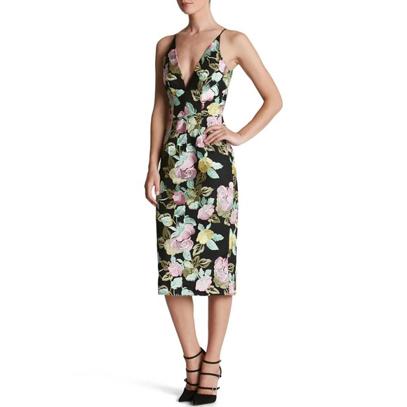 Dress the Population Mariah Embroidered Floral Dress Size Small $295 - Picture 3 of 11